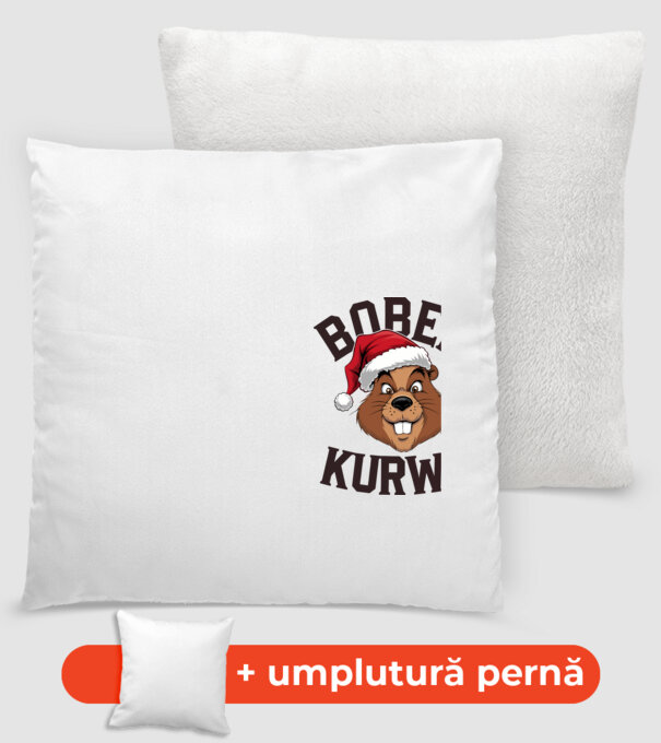 Bober kurwa xmas model alb pe tricou