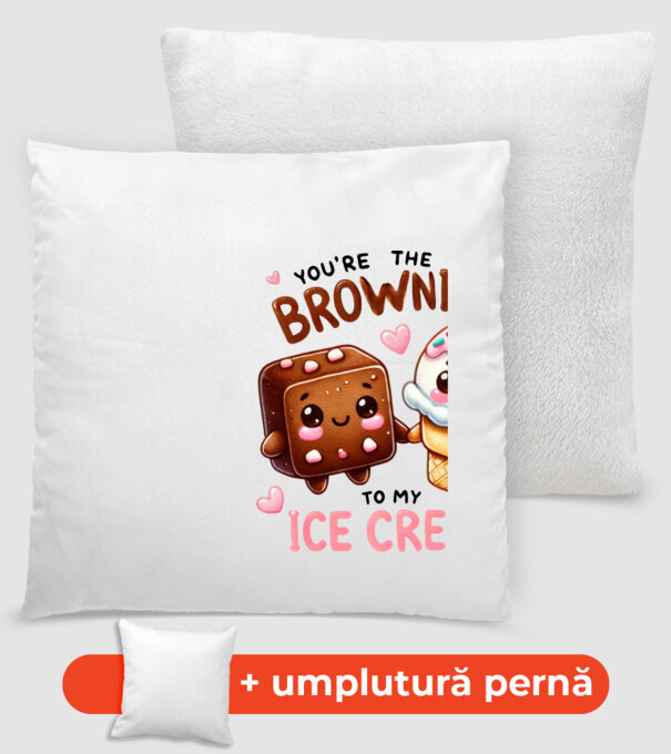 Brownie to my Ice Cream model alb pe tricou