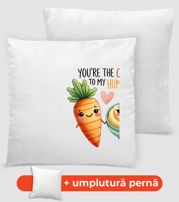 Carrot to my Hummus model alb pe tricou