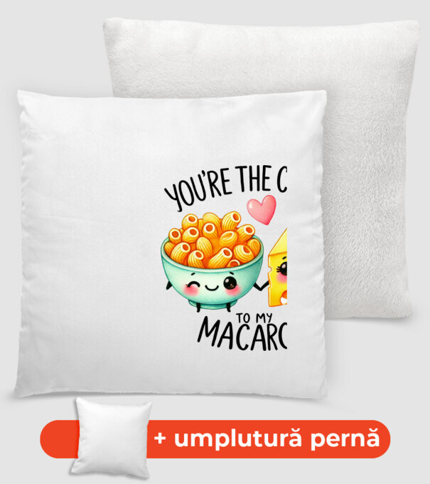 Cheese to my Macaroni model alb pe tricou