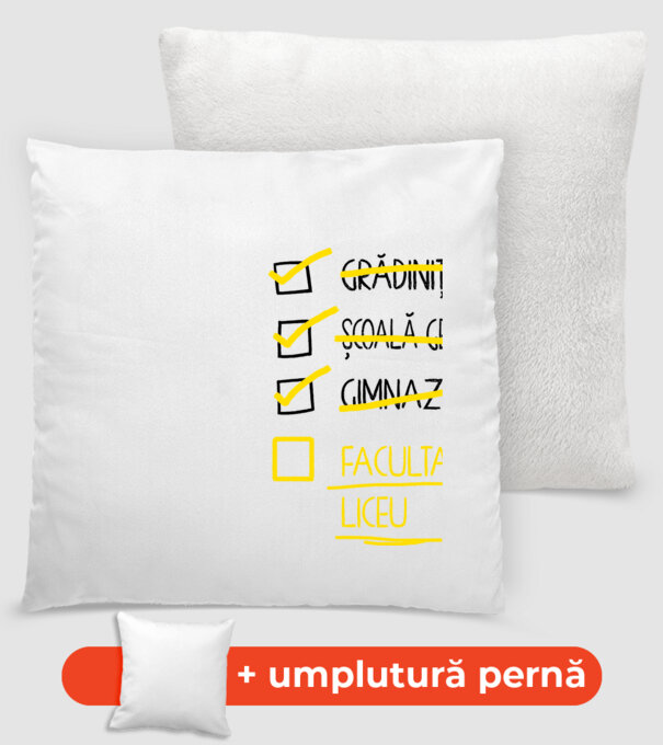 Cheklist educație - Gimnaziu alb model alb pe tricou