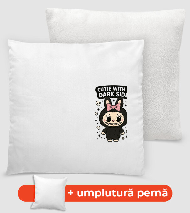 Cutie with a dark side model alb pe tricou