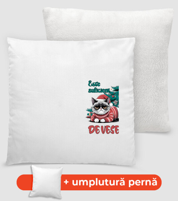 Este suficient de vesel? pisică Crăciun model alb pe tricou