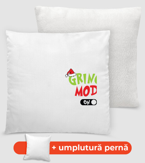 Grinch Mode model alb pe tricou