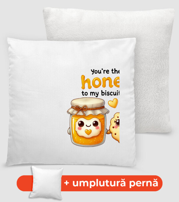 Honey to my Biscuit model alb pe tricou