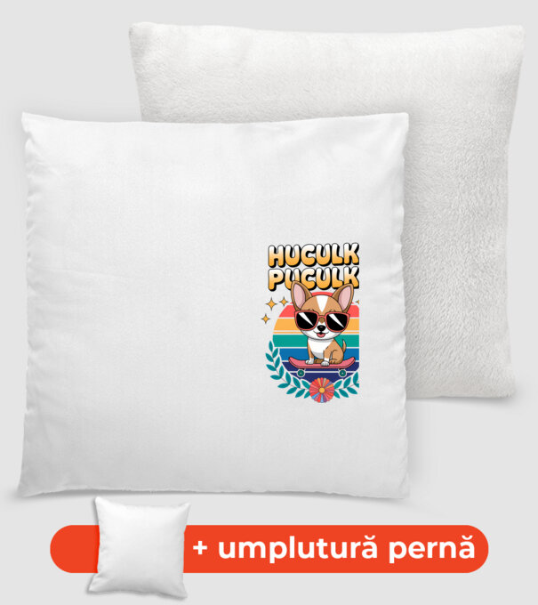 Huculka Puculka Câine 2 model alb pe tricou