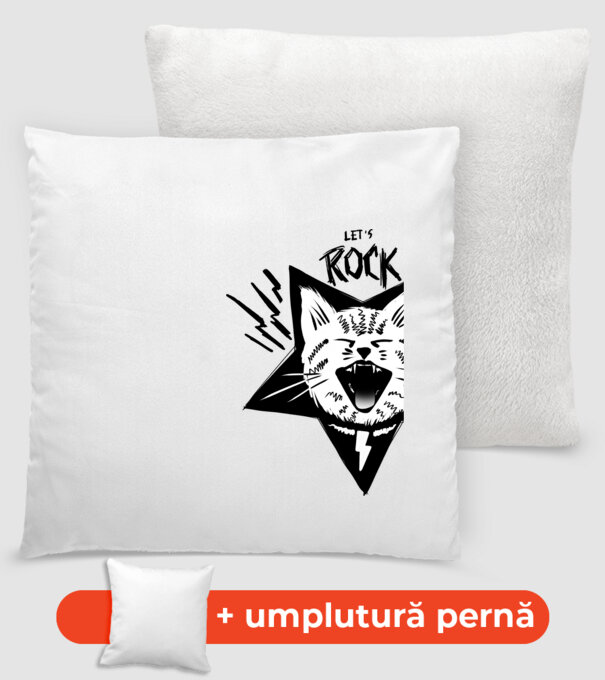 Let's Rock model alb pe tricou