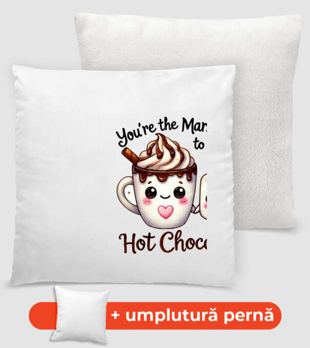 Marshmallow to my Hot Chocolate model alb pe tricou