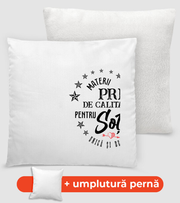 Materii prime de calitate pentru soție model alb pe tricou