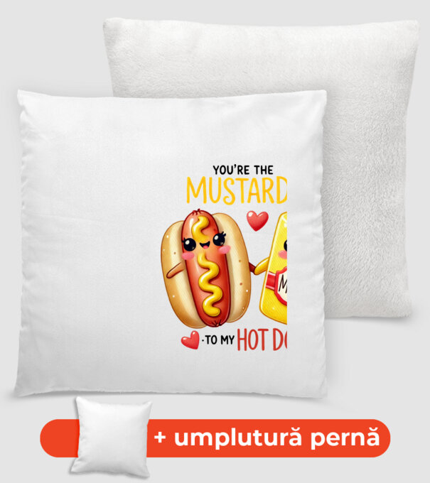 Mustard to my Hot Dog model alb pe tricou