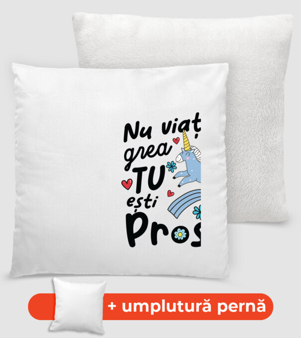 Nu viața e grea, tu ești prost model alb pe tricou
