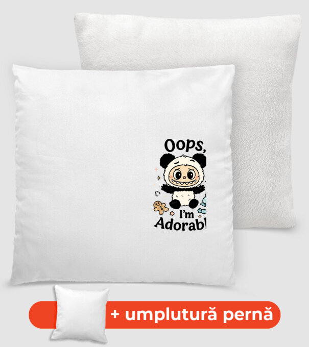 Oops, I'm adorable model alb pe tricou