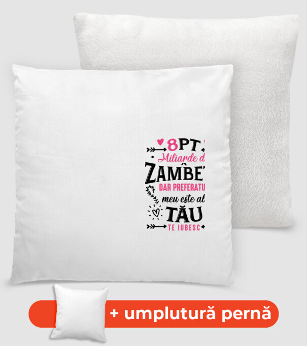 Opt miliarde de zâmbete model alb pe tricou
