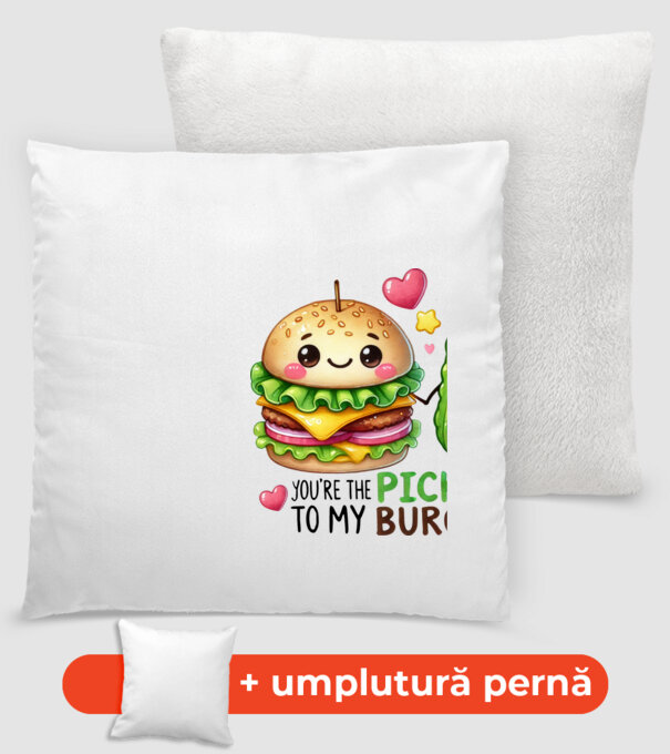 Pickle to my Burger model alb pe tricou