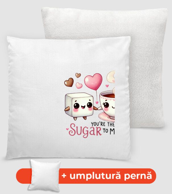 Sugar to my Tea model alb pe tricou