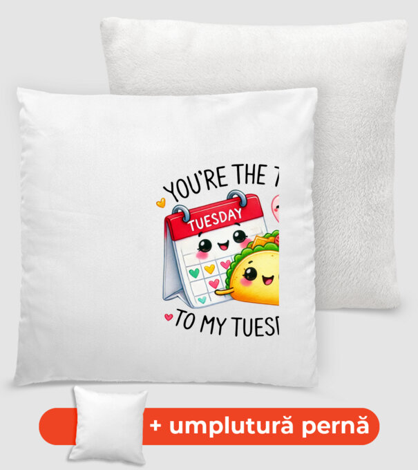 Taco to my Tuesday model alb pe tricou