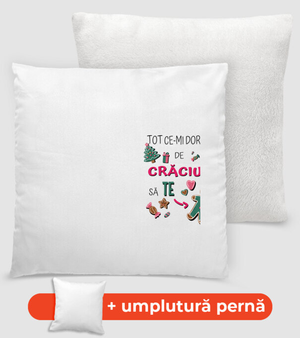 Tot ce-mi doresc de Crăciun să TE om alb model alb pe tricou