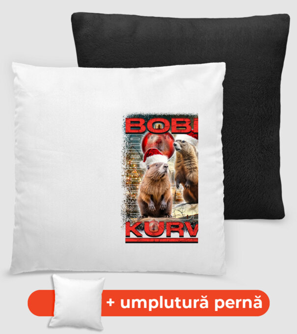 Bober kurwa christmas universe model negru pe tricou