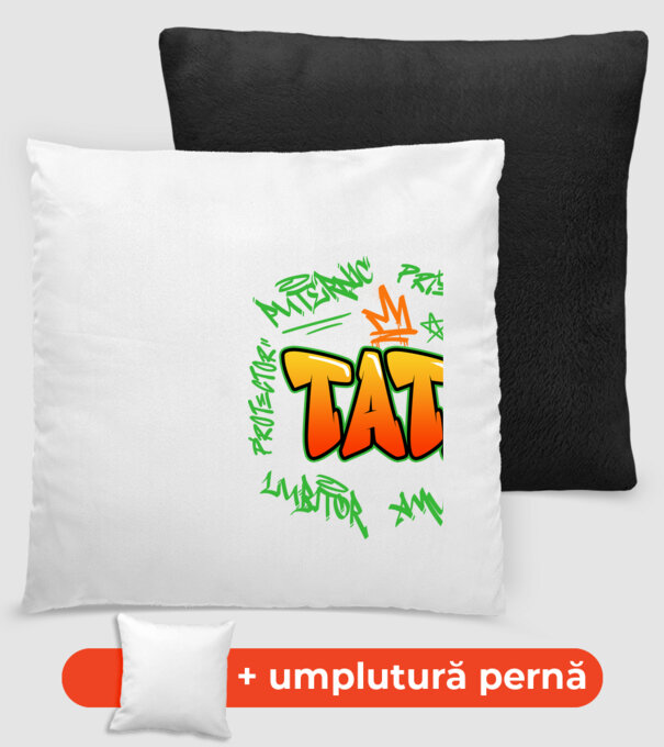 Graffiti tata model negru pe tricou