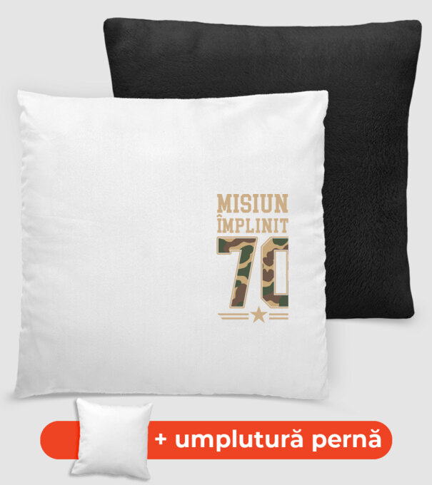 Misiune împlinită 70 model negru pe tricou