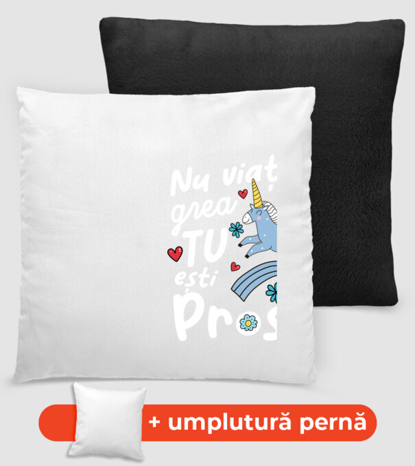 Nu viața e grea, tu ești prost model negru pe tricou