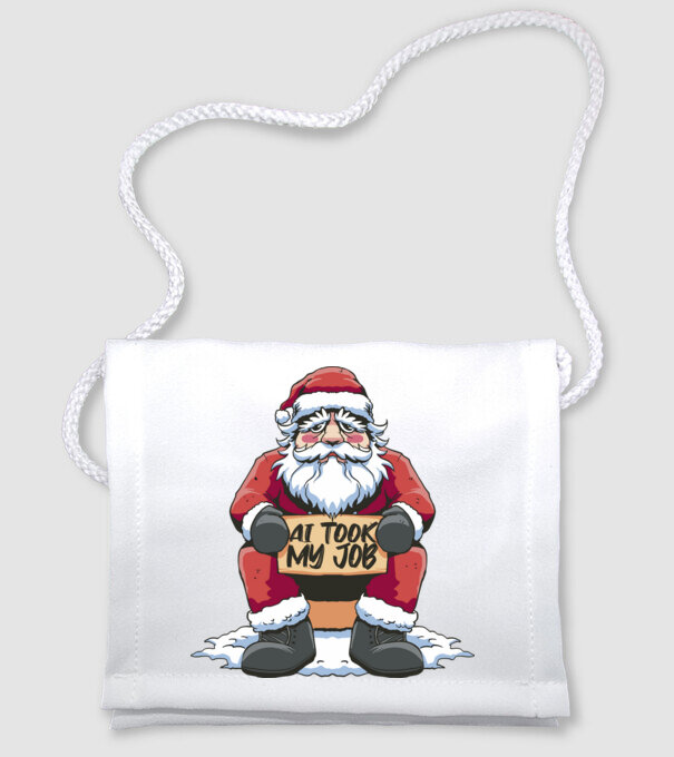 AI took my job Santa model alb pe tricou