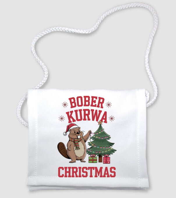Bober Kurwa Christmas 3 model alb pe tricou