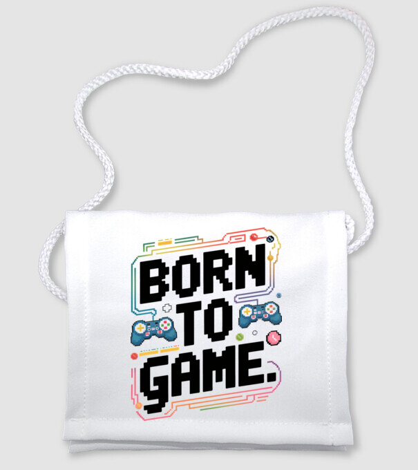 Born to Game Pixel Alb model alb pe tricou