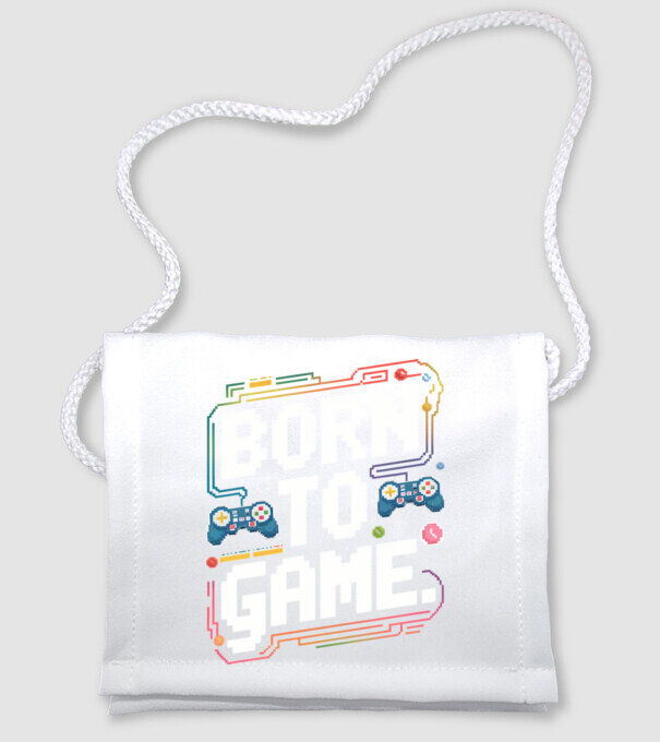 Born to Game Pixel Negru model alb pe tricou