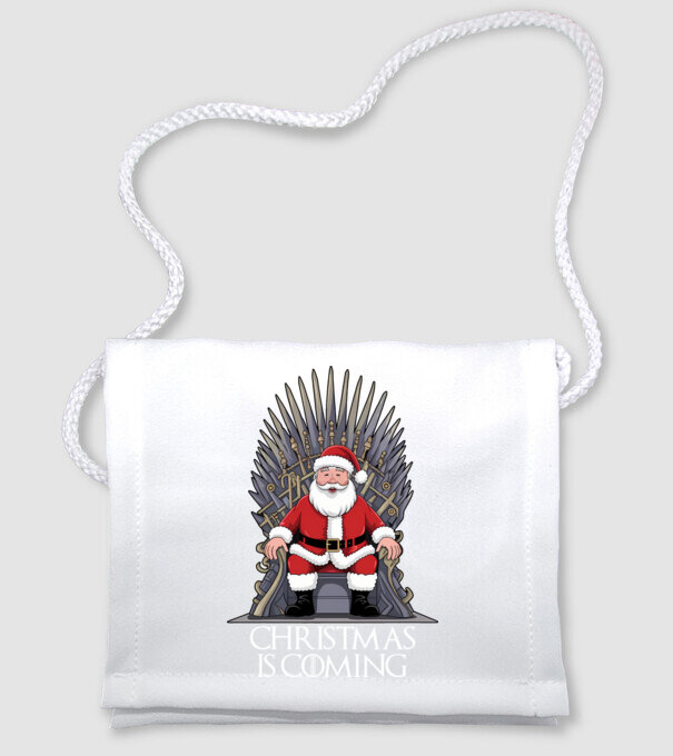 Christmas is Coming Negru model alb pe tricou