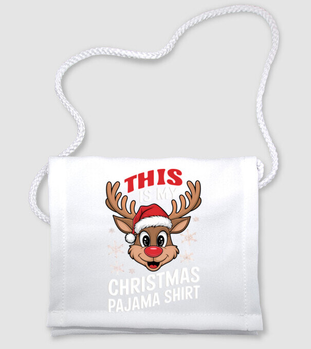 Christmas Pajama Reindeer Negru model alb pe tricou