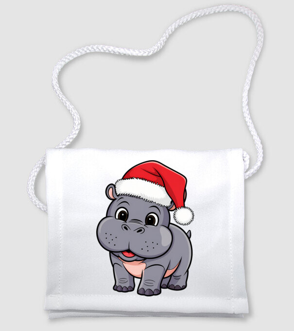 Crăciun Hippo model alb pe tricou