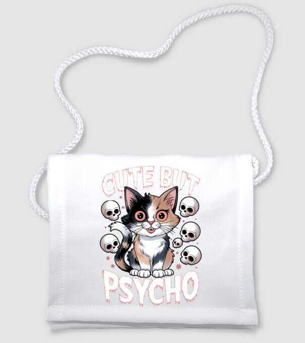 Cute, but Psycho pisică Negru model alb pe tricou