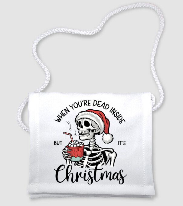 Dead inside, but it's christmas Alb model alb pe tricou