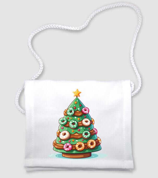 Doughnut pom de Crăciun model alb pe tricou
