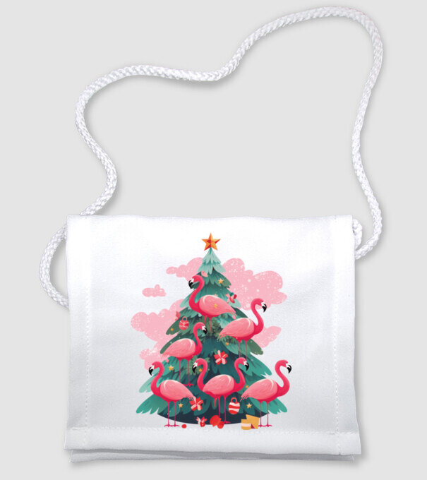 flamingo pom de Crăciun model alb pe tricou