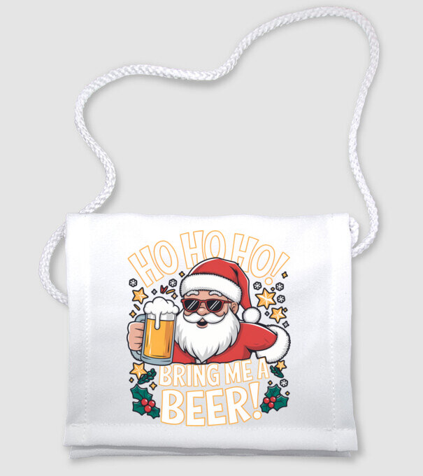 HO HO HO bring me a BEER santa Negru model alb pe tricou