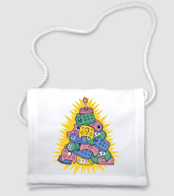 Joystick pom de Crăciun model alb pe tricou