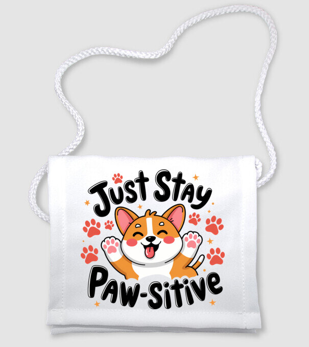Just Stay Paw-sitive Alb model alb pe tricou