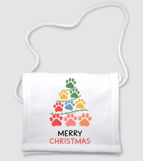 Merry Christmas Paws Alb model alb pe tricou