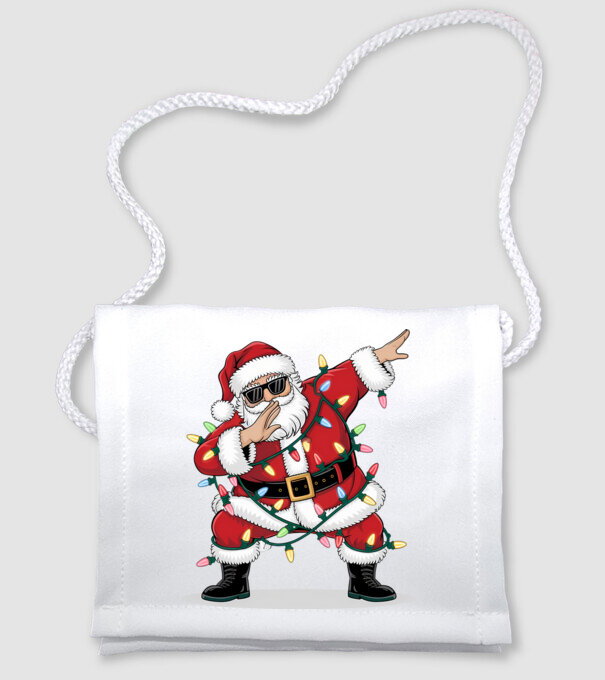 Santa Dab model alb pe tricou