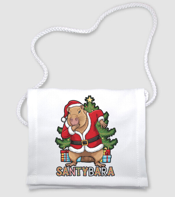 Santybara model alb pe tricou