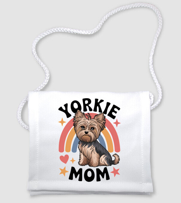 Yorkie Mom Alb model alb pe tricou