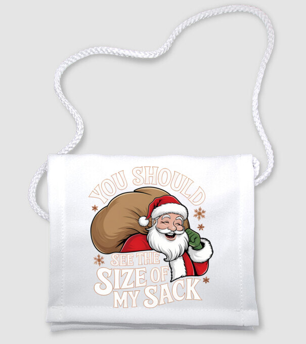 You Should See The Size Of My Sack Santa model alb pe tricou