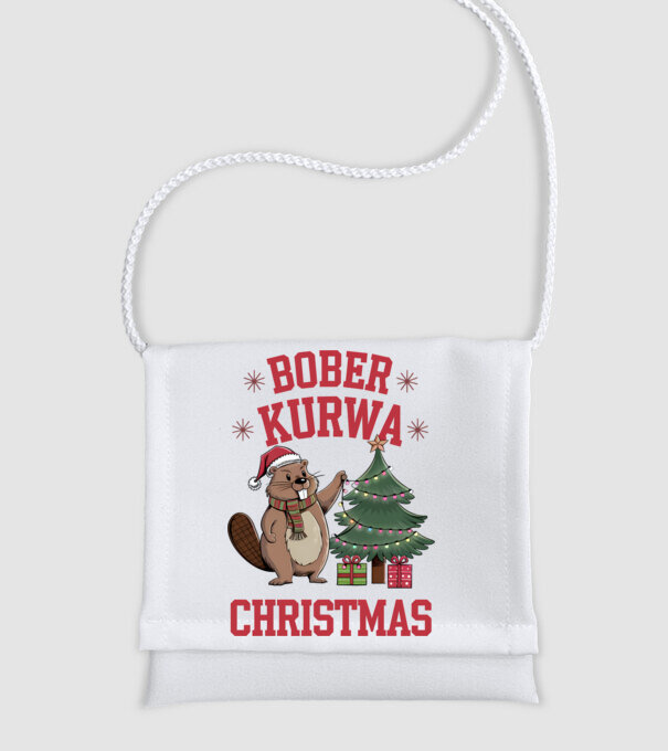 Bober Kurwa Christmas 3 model alb pe tricou