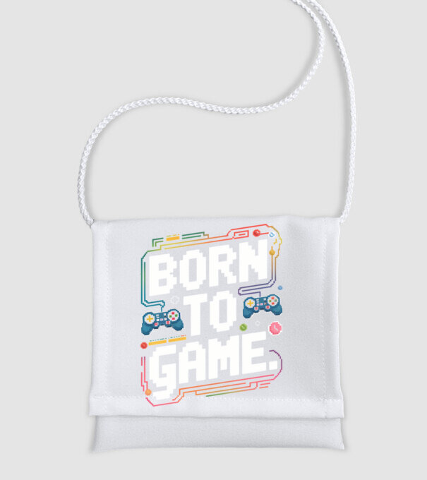 Born to Game Pixel Negru model alb pe tricou