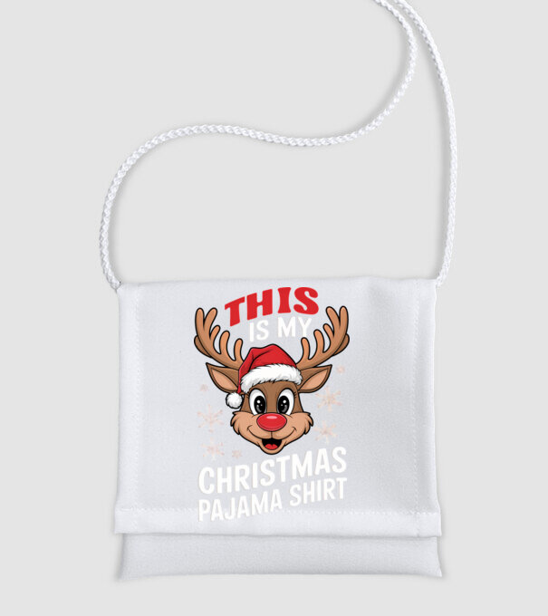 Christmas Pajama Reindeer Negru model alb pe tricou