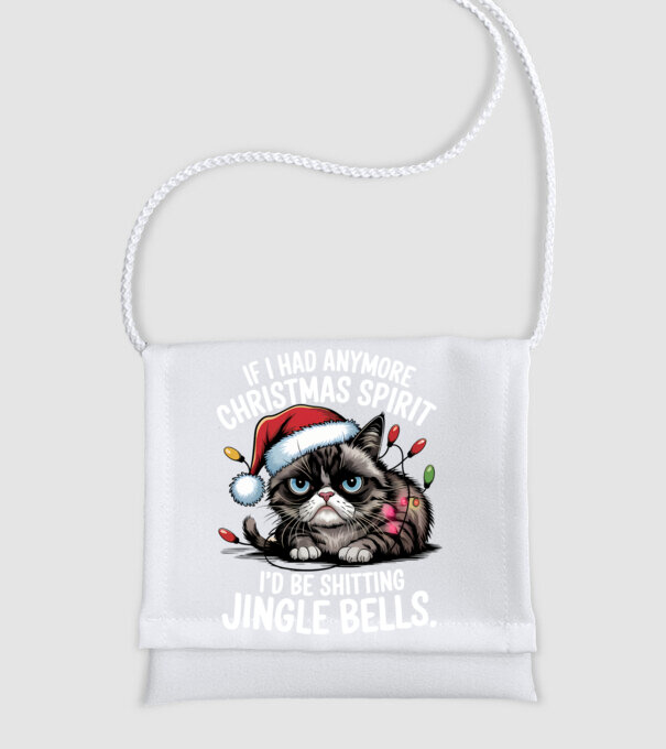 Christmas Spirit Grumpy Cat Negru model alb pe tricou