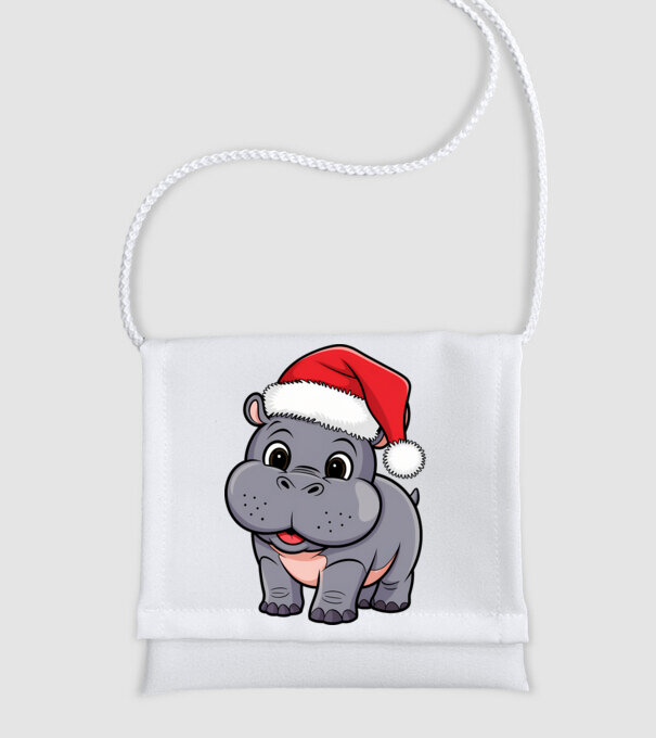 Crăciun Hippo model alb pe tricou
