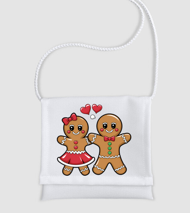 cuplu de turtă dulce în dragoste model alb pe tricou